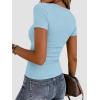 Zeagoo Women Short Sleeve Tops Crewneck Ribbed Knit Fitted Tshirts Dressy Casual Basic Tee 2026 Summer Clothes(Light Blue)