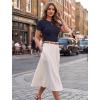 Zeagoo Women Short Sleeve Tops Crewneck Ribbed Knit Fitted Tshirts Dressy Casual Basic Tee 2026 Summer Clothes(Navy Blue)