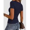 Zeagoo Women Short Sleeve Tops Crewneck Ribbed Knit Fitted Tshirts Dressy Casual Basic Tee 2026 Summer Clothes(Navy Blue)