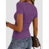 Zeagoo Women Short Sleeve Tops Crewneck Ribbed Knit Fitted Tshirts Dressy Casual Basic Tee 2026 Summer Clothes(Purple)