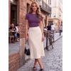 Zeagoo Women Short Sleeve Tops Crewneck Ribbed Knit Fitted Tshirts Dressy Casual Basic Tee 2026 Summer Clothes(Purple)