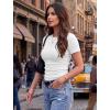 Zeagoo Women Short Sleeve Tops Crewneck Ribbed Knit Fitted Tshirts Dressy Casual Basic Tee 2026 Summer Clothes(White)