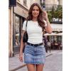 Zeagoo Women Short Sleeve Tops Crewneck Ribbed Knit Fitted Tshirts Dressy Casual Basic Tee 2026 Summer Clothes(White)