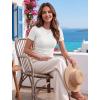 Zeagoo Women Short Sleeve Tops Crewneck Ribbed Knit Fitted Tshirts Dressy Casual Basic Tee 2026 Summer Clothes(White)