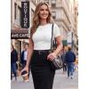 Zeagoo Women Short Sleeve Tops Crewneck Ribbed Knit Fitted Tshirts Dressy Casual Basic Tee 2026 Summer Clothes(White)