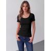 Zeagoo Womens Tops Short Sleeve Scoop Neck Shirts Ribbed Knit Fitted Basic Tees Casual Summer Work Clothes(1-black)