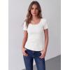 Zeagoo Womens Tops Short Sleeve Scoop Neck Shirts Ribbed Knit Fitted Basic Tees Casual Summer Work Clothes(1-white)