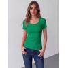 Zeagoo Womens Tops Short Sleeve Scoop Neck Shirts Ribbed Knit Fitted Basic Tees Casual Summer Work Clothes(Oasis)