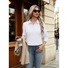 Zeagoo Button Down Shirts for Women Long Sleeve Dress Shirts Classic fit Collared Blouses Casual Business Work Tops S-3XL(A-white)