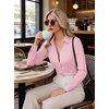 Zeagoo Button Down Shirts for Women Long Sleeve Dress Shirts Classic fit Collared Blouses Casual Business Work Tops S-3XL(Pink)