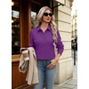 Zeagoo Button Down Shirts for Women Long Sleeve Dress Shirts Classic fit Collared Blouses Casual Business Work Tops S-3XL(Purple)