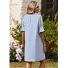 Zeagoo Summer Dresses for Women 2026 V Neck Ruffle Sleeve Loose Shift Dress Hawaiian Sundress Beach Vacation Clothes(A01-blue and White Stripes)