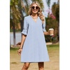 Zeagoo Summer Dresses for Women 2026 V Neck Ruffle Sleeve Loose Shift Dress Hawaiian Sundress Beach Vacation Clothes(A01-blue and White Stripes)