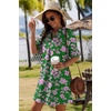 Zeagoo Summer Dresses for Women 2026 V Neck Ruffle Sleeve Loose Shift Dress Hawaiian Sundress Beach Vacation Clothes(A01-green Floral)