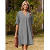 Zeagoo Summer Dresses for Women 2026 V Neck Ruffle Sleeve Loose Shift Dress Hawaiian Sundress Beach Vacation Clothes(A02-black and White Stripes)