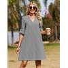 Zeagoo Summer Dresses for Women 2026 V Neck Ruffle Sleeve Loose Shift Dress Hawaiian Sundress Beach Vacation Clothes(A02-black and White Stripes)