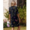 Zeagoo Summer Dresses for Women 2026 V Neck Ruffle Sleeve Loose Shift Dress Hawaiian Sundress Beach Vacation Clothes(Black Floral)
