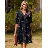 Zeagoo Summer Dresses for Women 2026 V Neck Ruffle Sleeve Loose Shift Dress Hawaiian Sundress Beach Vacation Clothes(Black Floral)