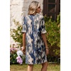 Zeagoo Summer Dresses for Women 2026 V Neck Ruffle Sleeve Loose Shift Dress Hawaiian Sundress Beach Vacation Clothes(Blue Gradient)