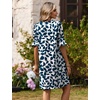 Zeagoo Summer Dresses for Women 2026 V Neck Ruffle Sleeve Loose Shift Dress Hawaiian Sundress Beach Vacation Clothes(Blue Leaves)