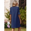 Zeagoo Summer Dresses for Women 2026 V Neck Ruffle Sleeve Loose Shift Dress Hawaiian Sundress Beach Vacation Clothes(Blue Polka Dots)