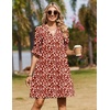 Zeagoo Summer Dresses for Women 2026 V Neck Ruffle Sleeve Loose Shift Dress Hawaiian Sundress Beach Vacation Clothes(Dark Red Floral)