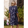 Zeagoo Summer Dresses for Women 2026 V Neck Ruffle Sleeve Loose Shift Dress Hawaiian Sundress Beach Vacation Clothes(Deep Blue Floral)