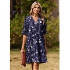 Zeagoo Summer Dresses for Women 2026 V Neck Ruffle Sleeve Loose Shift Dress Hawaiian Sundress Beach Vacation Clothes(Deep Blue Floral)