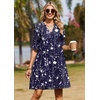 Zeagoo Summer Dresses for Women 2026 V Neck Ruffle Sleeve Loose Shift Dress Hawaiian Sundress Beach Vacation Clothes(Deep Blue Floral)