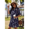 Zeagoo Summer Dresses for Women 2026 V Neck Ruffle Sleeve Loose Shift Dress Hawaiian Sundress Beach Vacation Clothes(Deep Blue Floral)