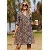 Zeagoo Summer Dresses for Women 2026 V Neck Ruffle Sleeve Loose Shift Dress Hawaiian Sundress Beach Vacation Clothes(Ethnic Style)
