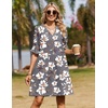 Zeagoo Summer Dresses for Women 2026 V Neck Ruffle Sleeve Loose Shift Dress Hawaiian Sundress Beach Vacation Clothes(Gray Floral)
