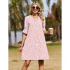 Zeagoo Summer Dresses for Women 2026 V Neck Ruffle Sleeve Loose Shift Dress Hawaiian Sundress Beach Vacation Clothes(Pink Polka Dots)