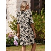 Zeagoo Summer Dresses for Women 2026 V Neck Ruffle Sleeve Loose Shift Dress Hawaiian Sundress Beach Vacation Clothes(Skin Floral)
