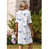 Zeagoo Summer Dresses for Women 2026 V Neck Ruffle Sleeve Loose Shift Dress Hawaiian Sundress Beach Vacation Clothes(White Floral)