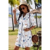 Zeagoo Summer Dresses for Women 2026 V Neck Ruffle Sleeve Loose Shift Dress Hawaiian Sundress Beach Vacation Clothes(White Floral)