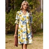 Zeagoo Summer Dresses for Women 2026 V Neck Ruffle Sleeve Loose Shift Dress Hawaiian Sundress Beach Vacation Clothes(Yellow Floral)