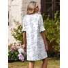 Zeagoo Summer Dresses for Women 2026 V Neck Ruffle Sleeve Loose Shift Dress Hawaiian Sundress Beach Vacation Clothes(Yellow Silhouette Flowers)