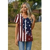 Zeagoo Womens Tops Summer Casual Short Sleeve Tshirts Business Basic Spring V-Neck Shirts Outfits S-3XL(Zz-flag)