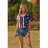 Zeagoo Womens Tops Summer Casual Short Sleeve Tshirts Business Basic Spring V-Neck Shirts Outfits S-3XL(Zz-flag)
