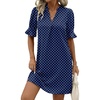 Zeagoo Summer Dresses for Women 2026 V Neck Ruffle Sleeve Loose Shift Dress Hawaiian Sundress Beach Vacation Clothes(Blue Polka Dots)