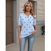Zeagoo Women’s Short Sleeve Sweater 2026 Spring Summer Tops Lightweight Casual V Neck Sweaters Dressy Work Blouses Clothes(A- Polka Dot Light Blue)