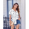 Zeagoo Short Sleeve Summer Tops for Women Casual Button Down Shirts Solid/Striped Business Work Blouses(Jh599)