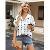 Zeagoo Short Sleeve Summer Tops for Women Casual Button Down Shirts Solid/Striped Business Work Blouses(Jh599)