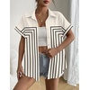 Zeagoo Short Sleeve Summer Tops for Women Casual Button Down Shirts Solid/Striped Business Work Blouses(Jh620)