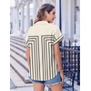 Zeagoo Short Sleeve Summer Tops for Women Casual Button Down Shirts Solid/Striped Business Work Blouses(Jh620)