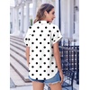 Zeagoo Short Sleeve Summer Tops for Women Casual Button Down Shirts Solid/Striped Business Work Blouses(Polka Dot)