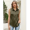 Zeagoo Womens Satin Blouse Sleeveless Silk Tank Tops Button Down Shirts Business Casual Outfits 2026(Army Green)
