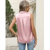 Zeagoo Womens Satin Blouse Sleeveless Silk Tank Tops Button Down Shirts Business Casual Outfits 2026(Pink-2)