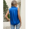 Zeagoo Womens Satin Blouse Sleeveless Silk Tank Tops Button Down Shirts Business Casual Outfits 2026(Royal Blue)